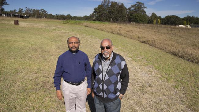Reverend Thomas Koshy and George Paniker say the $11 million church in Horsley Park would be the state’s largest Indian church and will attract people from all regions. Photo: Daily Telegraph